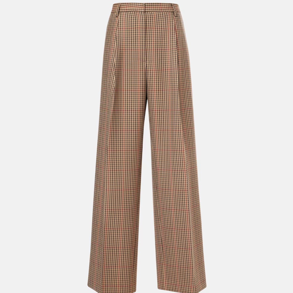 Dries Van Noten - Check Wool Wide-leg Porter Pants [BNWT]